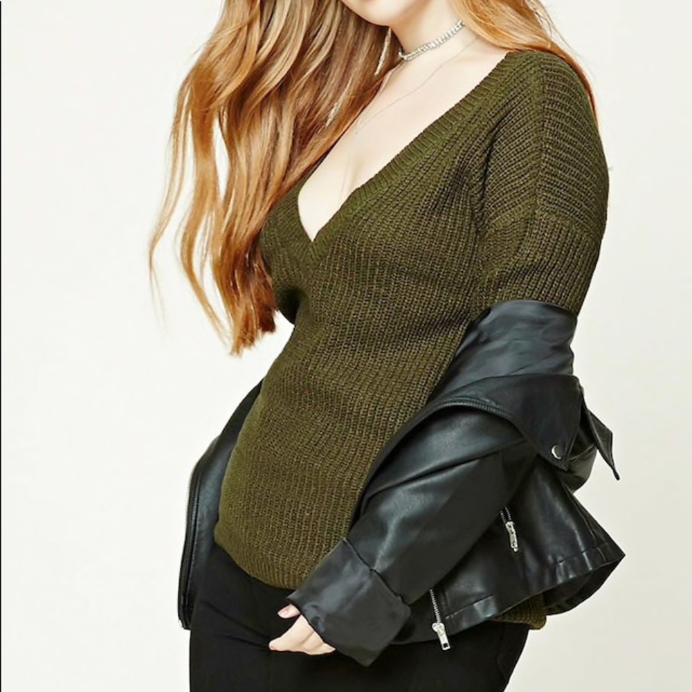 Ribbed V-neck Sweater